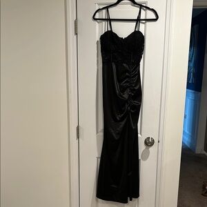 Elegant Black Satin Gown
